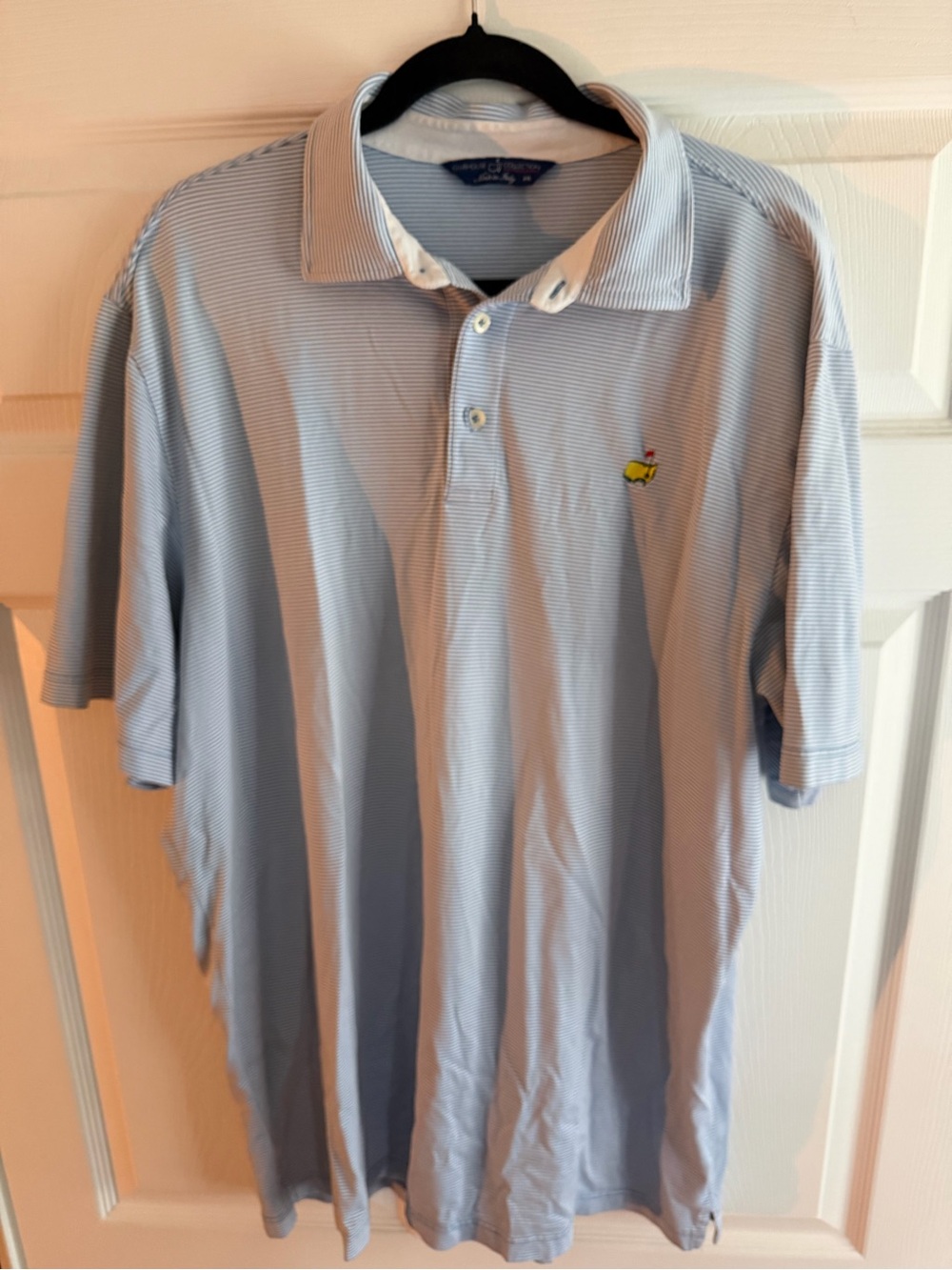 Clubhouse Collection Italy Masters Golf Polo Shirt XXL Blue Striped